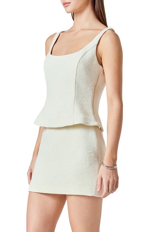 Endless Rose Tweed Tank In White