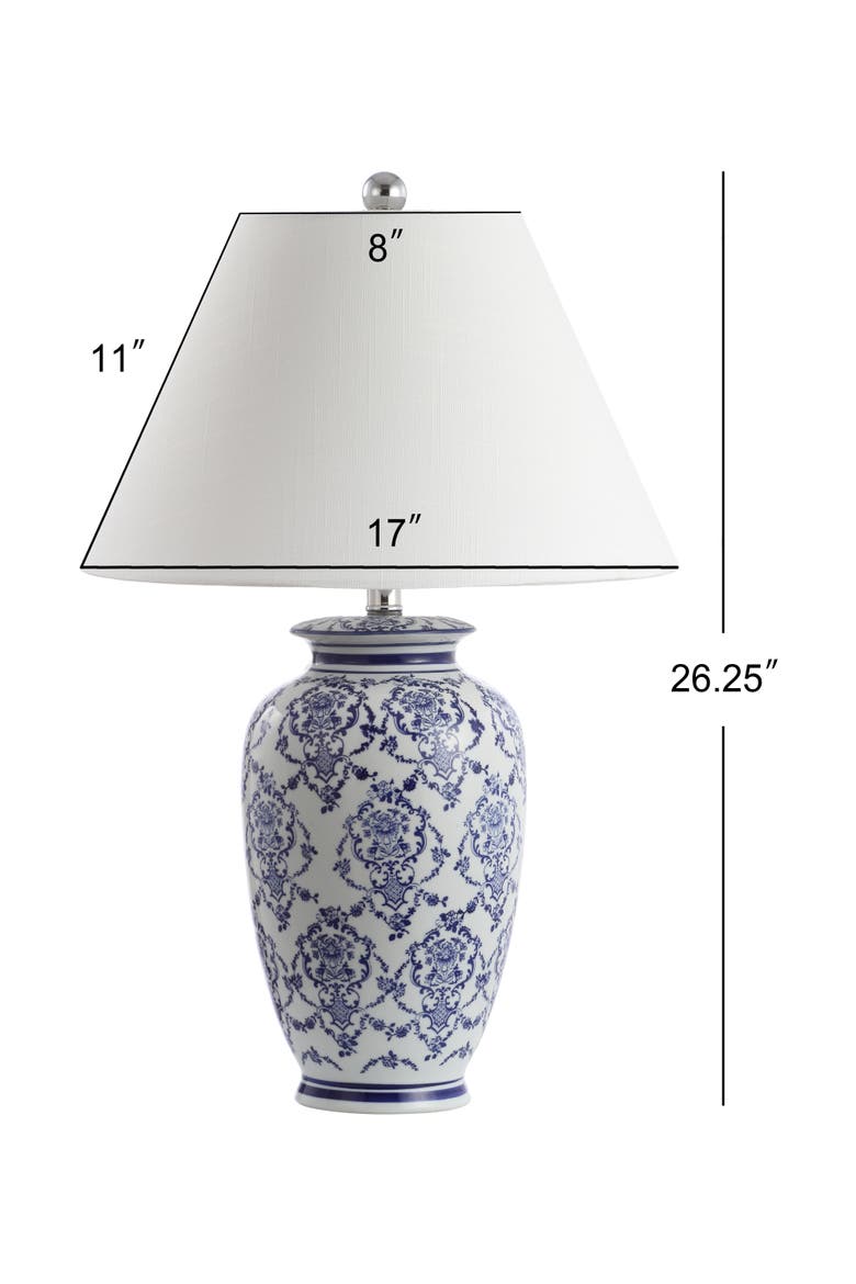 Juliana 26.25" Chinoiserie Ceramic LED Table Lamp, Blue/White, Alternate, color, Blue/White