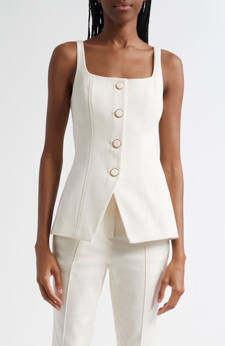 Veronica Beard Liana Stretch Cotton Tunic Top, Main, color, 