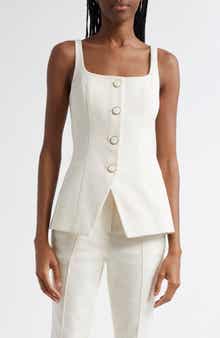 Veronica Beard Liana Stretch Cotton Tunic Top