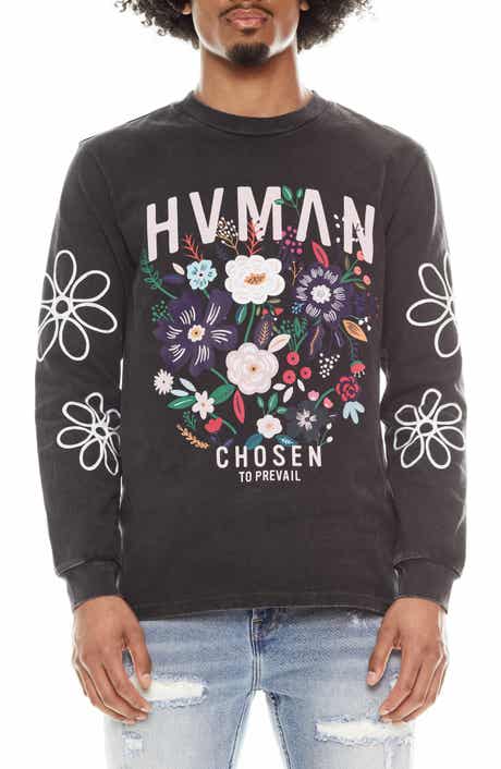 HVMAN Floral Long Sleeve Graphic T-Shirt