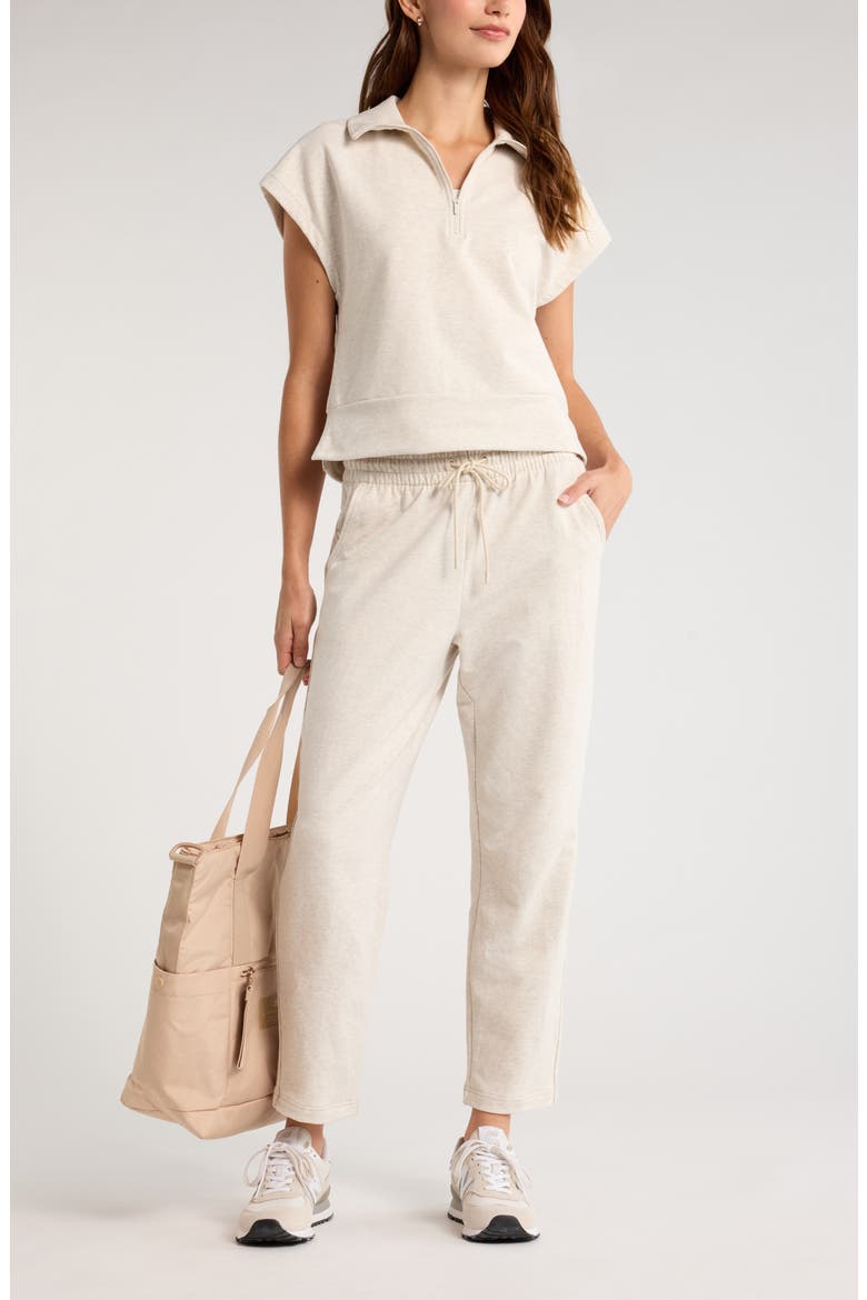Tempo Terry Half Zip Short Sleeve Sweatshirt (Women) | Nordstrom