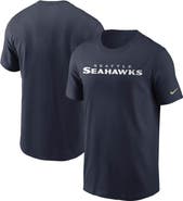 Nike Men's Nike College Navy Seattle Seahawks Team Wordmark T-Shirt