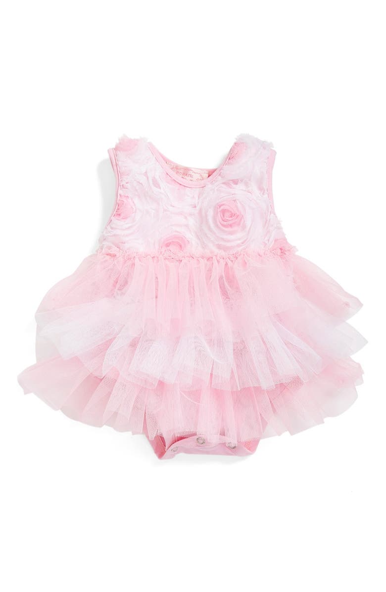 Popatu Ribbon Rosette Ruffle Tier Bodysuit, Main, color, 