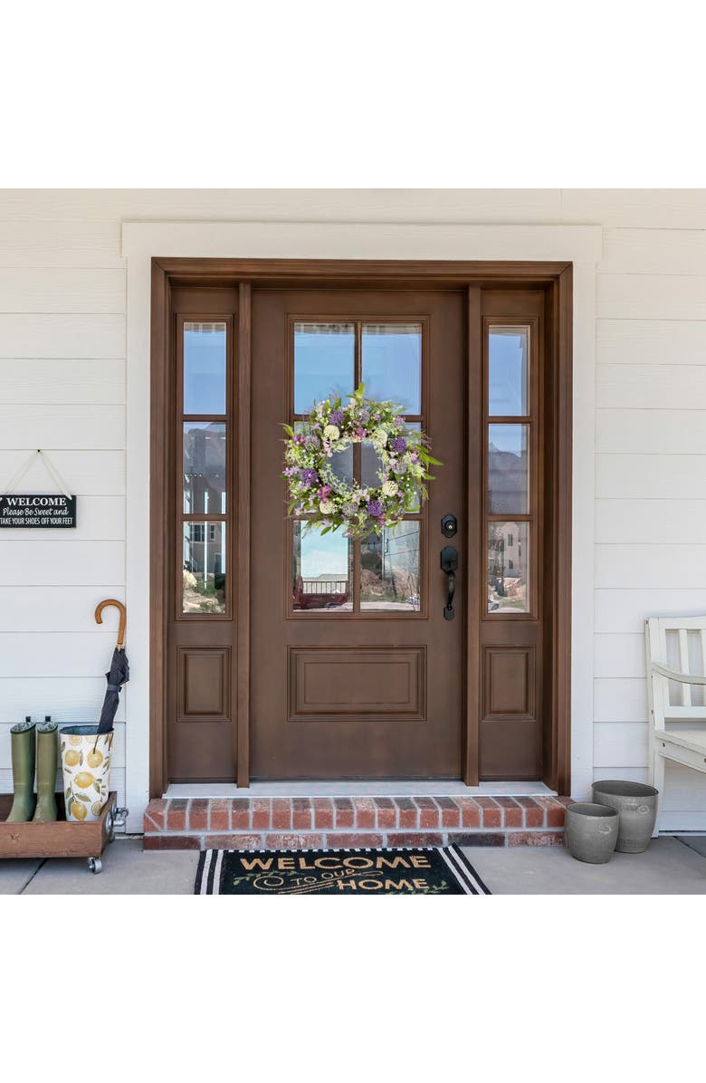 Northlight Lavender and Allium Spring Wreath - 28" - Purple, Alternate, color, Purple