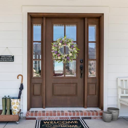 Northlight Lavender And Allium Spring Wreath In Purple