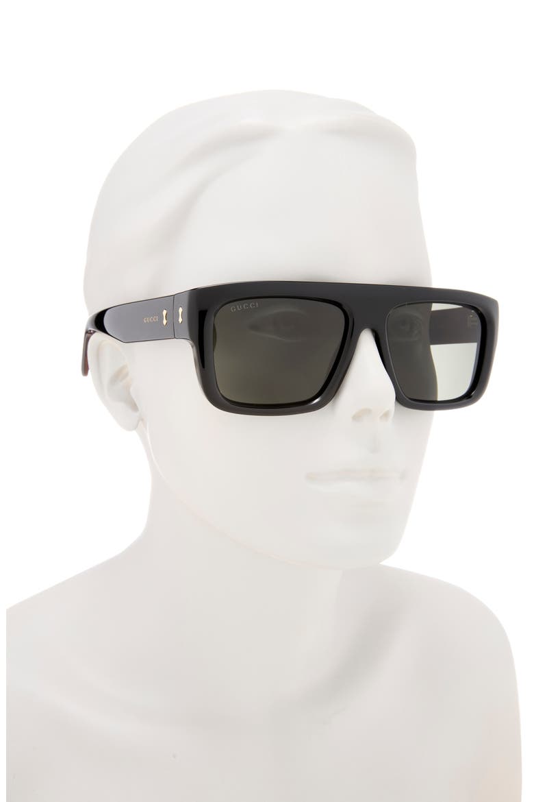 55mm Square Sunglasses, Alternate, color, BLACK BLACK GREY