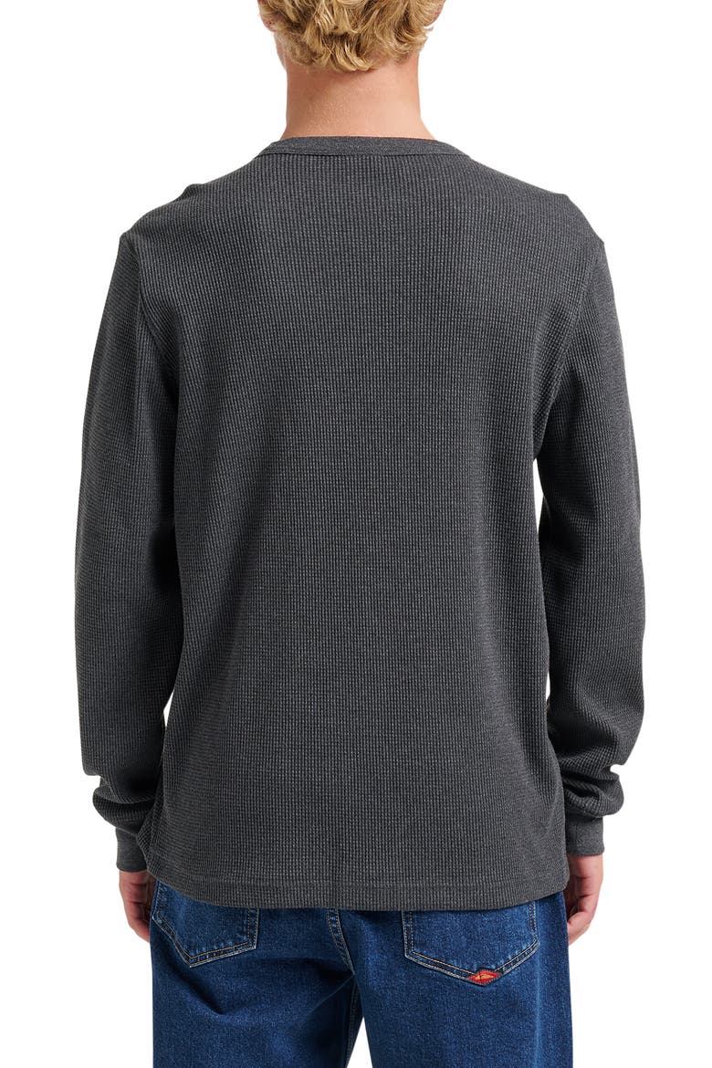 Nelson Long Sleeve Thermal Cotton Blend Pullover, Alternate, color, BLACK