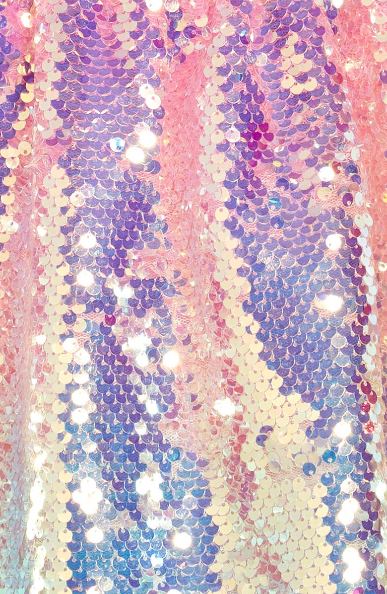 Lola + The Boys Kids' Puff Sleeve Ombré Sequin Dress, Alternate, color, 