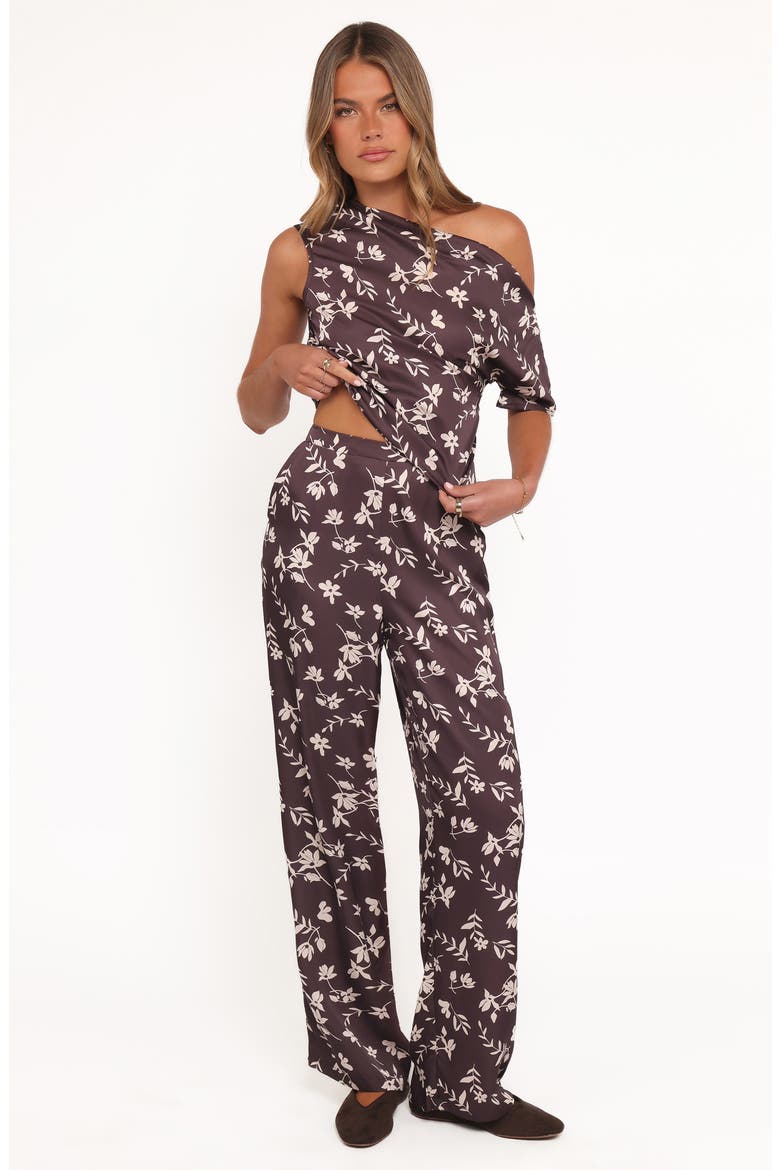 Romola Print Pants, Alternate, color, BROWN CREAM FLORAL