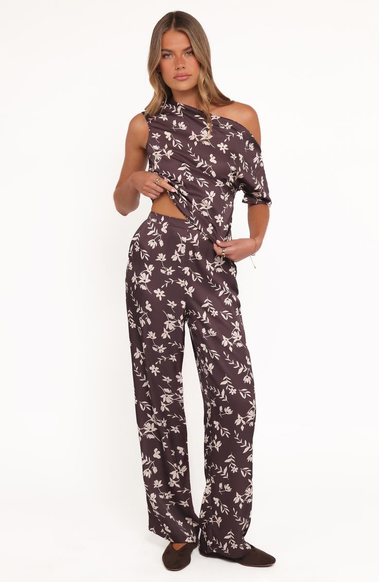 Petal & Pup Romola Print Pants, Alternate, color, Brown Cream Floral