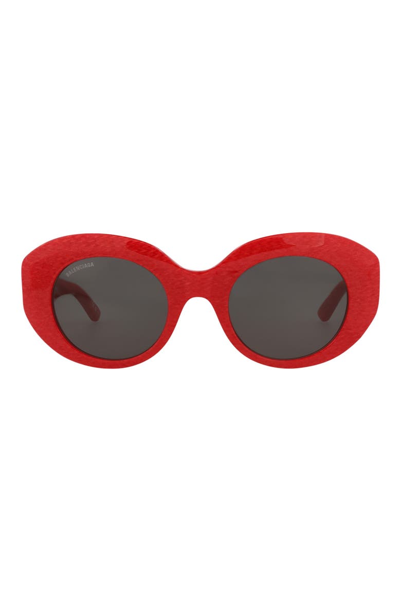 52mm Oval Sunglasses, Main, color, RED RED GREY