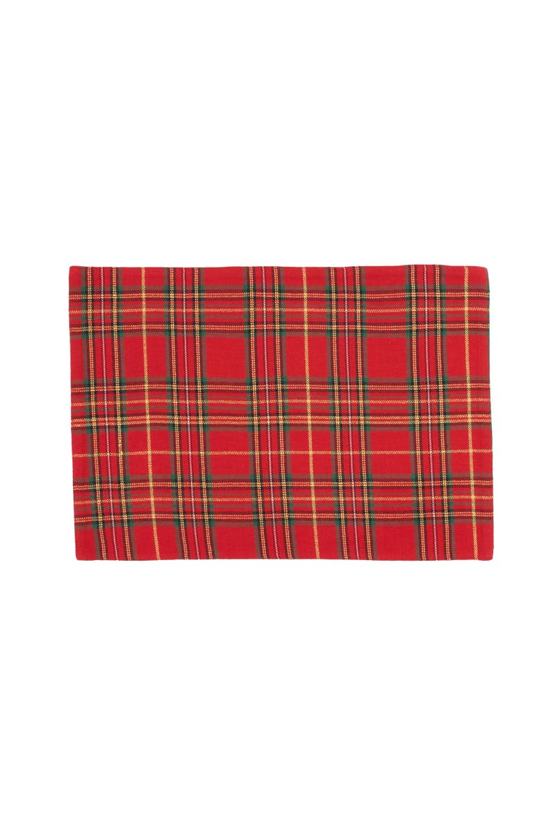 Spruce Tree Plaid Machine Wash Set of 6 Placemats 14" x 20", Alternate, color, Red