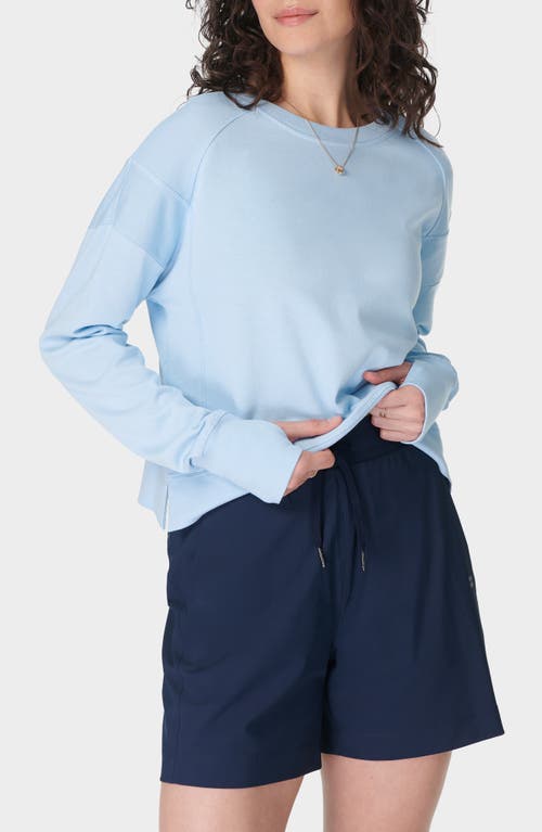 Sweaty Betty After Class Cotton Blend Crop Sweatshirt In Breeze Blue