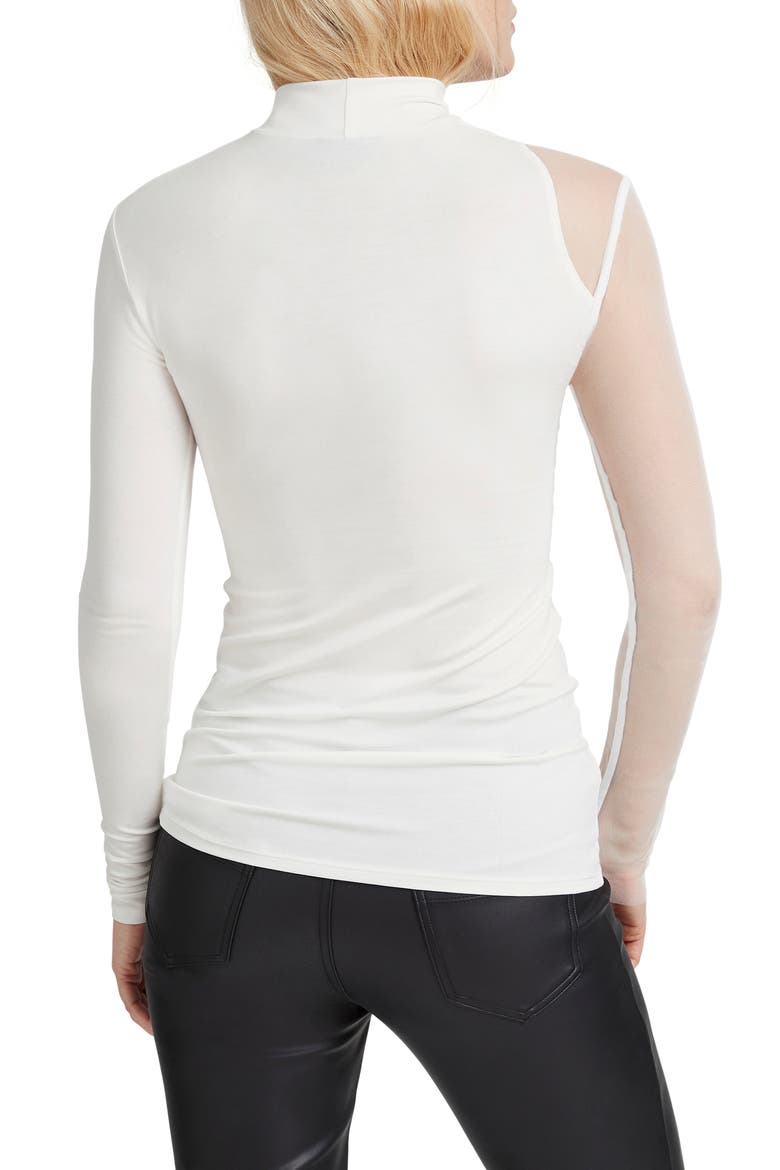 Ysabel Mesh Panel Jersey Top, Alternate, color, OFF WHITE