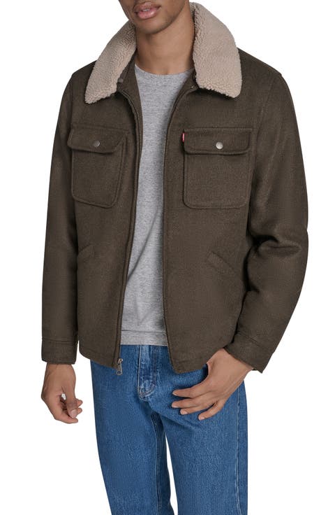 Brushed Twill Depot Jacket with Faux Shearling Collar