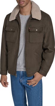 Levi's Brushed Twill Depot Jacket with Faux Shearling Collar