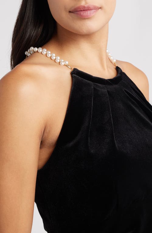 Eliza J Social Velvet Cocktail Dress In Black