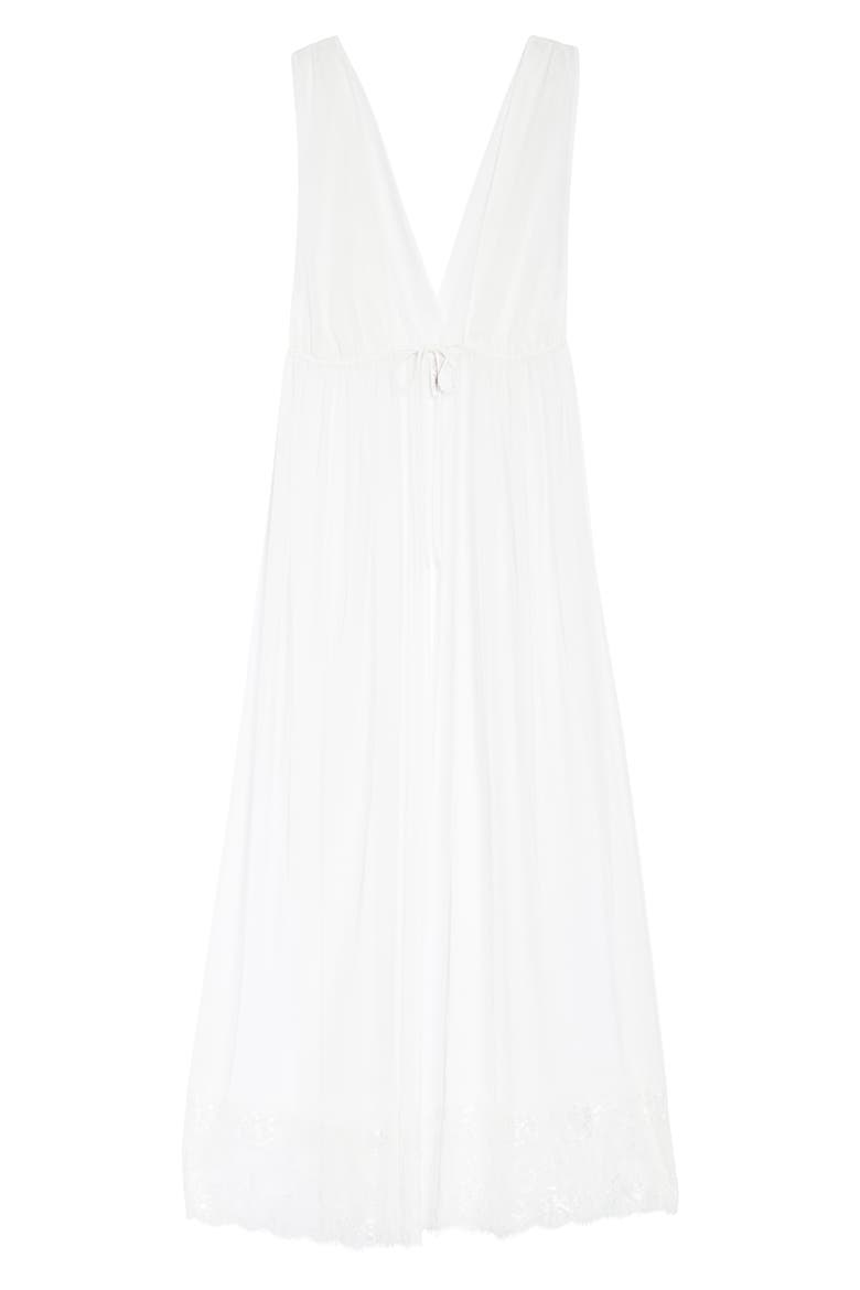 Jennifer Lace Hem Maxi Chemise, Alternate, color, WHITE