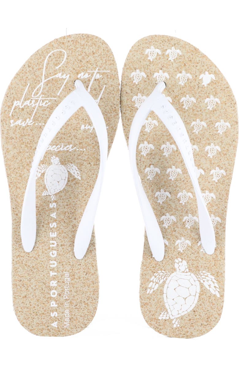 Asportuguesas by Fly London Turtle Flip Flop, Alternate, color, Natural/ White Rubber