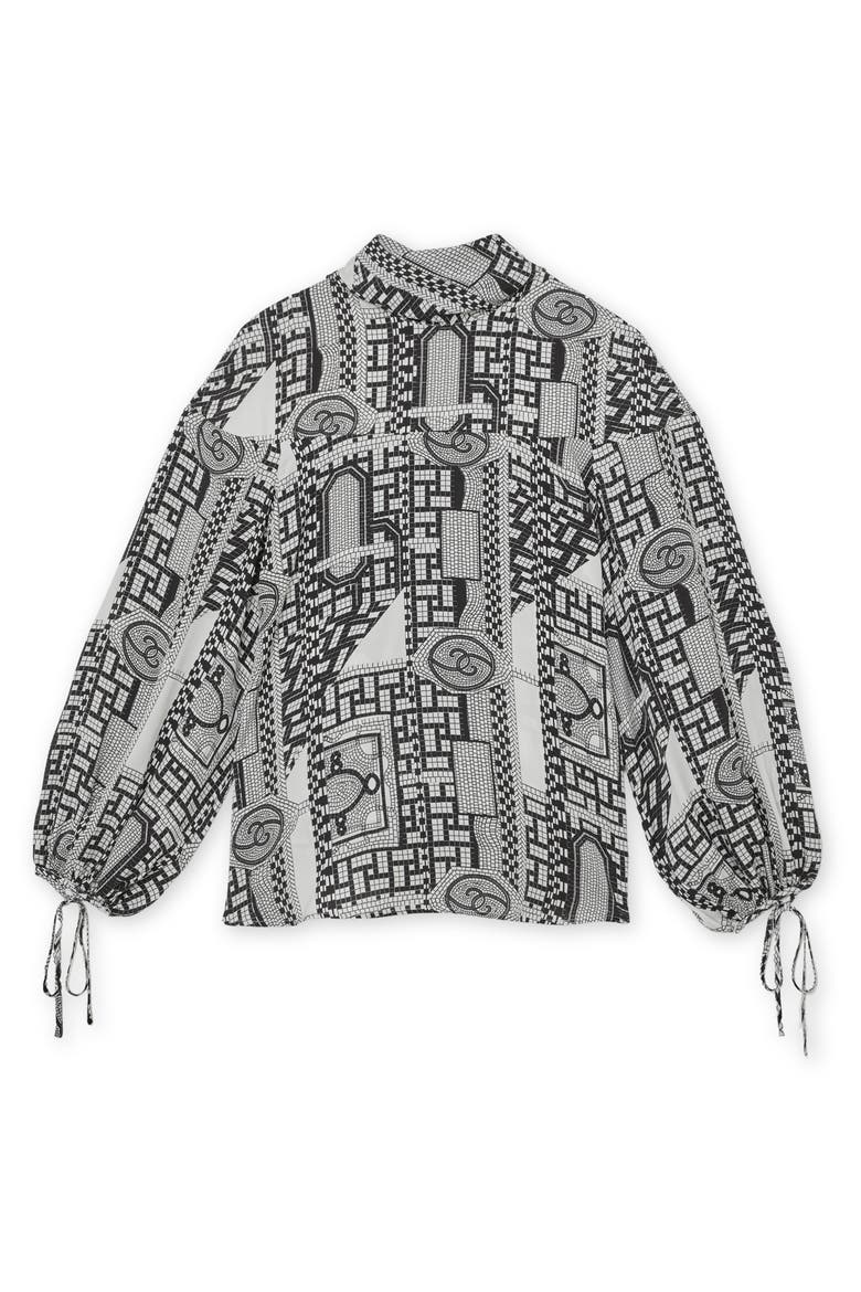Harry Tile Print Top, Alternate, color, IVORY/ BLACK