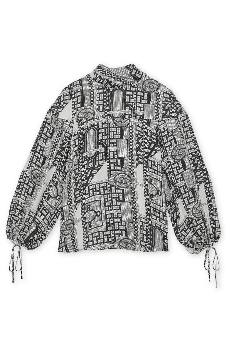 Reiss Harry Tile Print Top, Alternate, color, Ivory/ Black