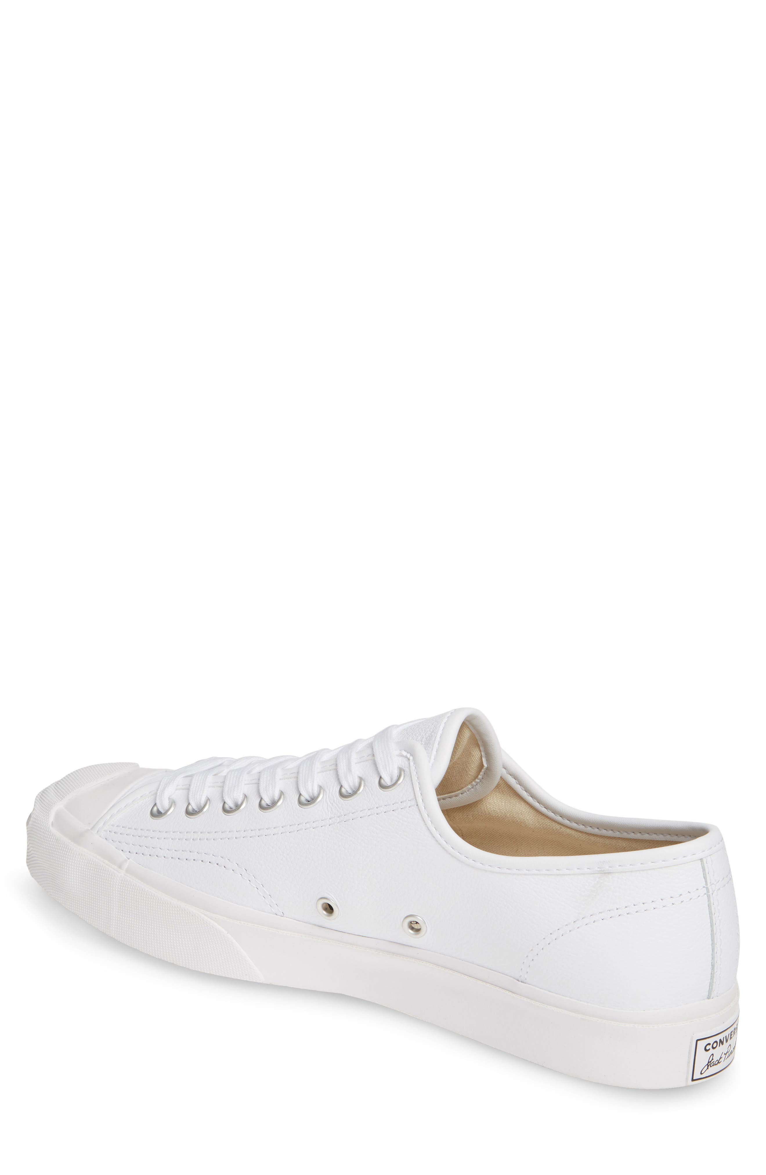 Converse Jack Purcell Ox Low Top Sneaker, Alternate, color, White Leather