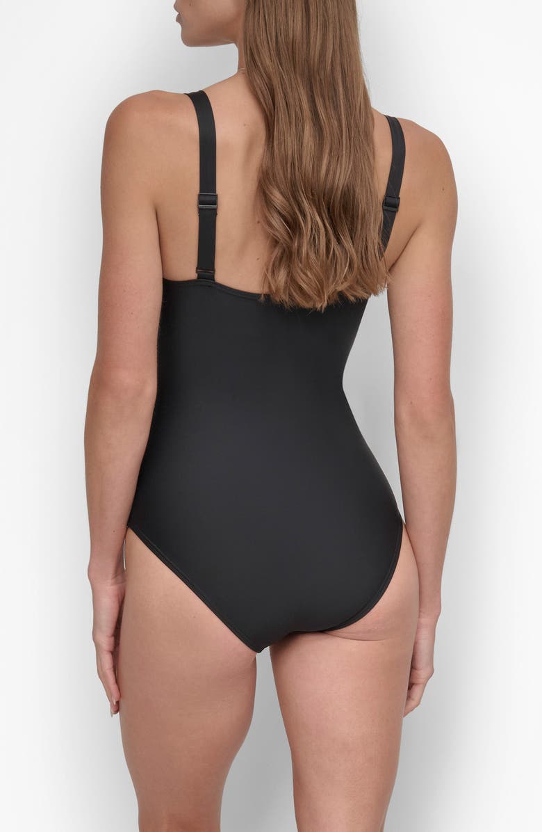 DKNY Starburst One-Piece Swimsuit, Alternate, color, Black