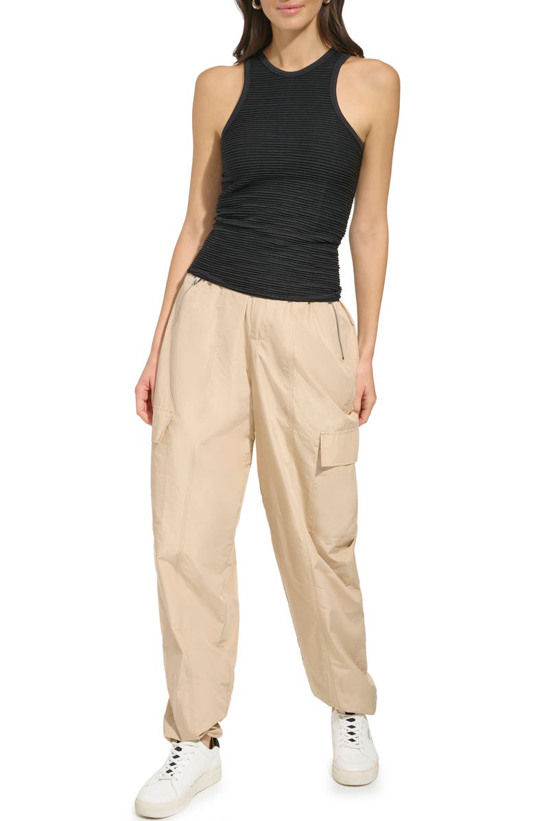 DKNY Seamless Rib Tank, Alternate, color, Black