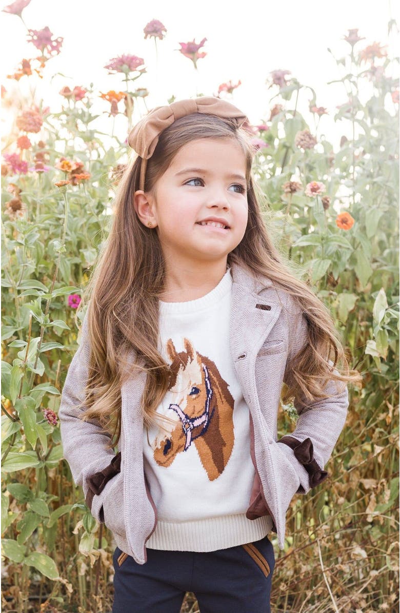 Hope & Henry Baby Girls' Organic Horse Intarsia Sweater, Infant, Alternate, color, 