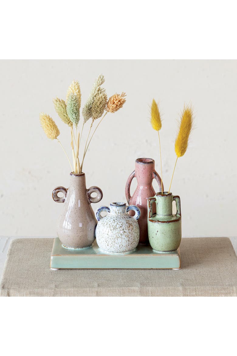 Mounted Vases on Base, Alternate, color, White