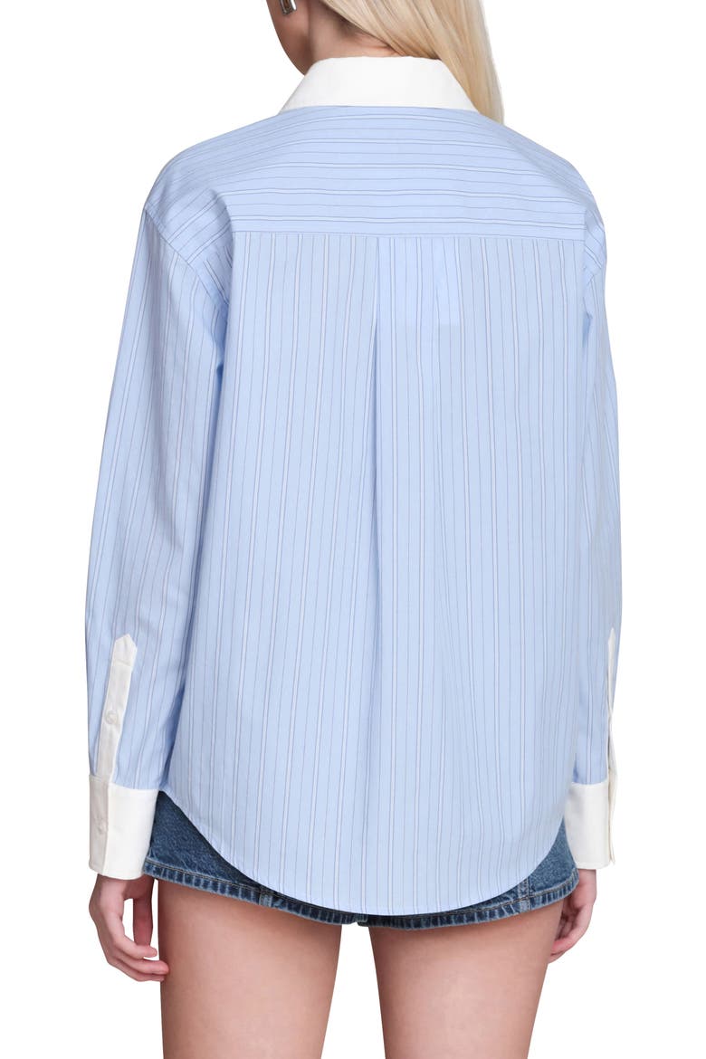 Rose Stripe Shirt, Alternate, color, BLUE-WHITE STRIPE MULTI