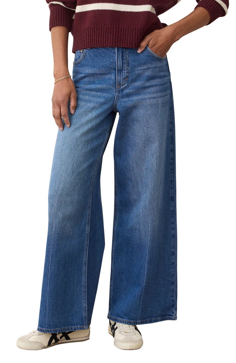 Marine Layer Charlie Wide Leg Jeans, Main, color, Medium Wash