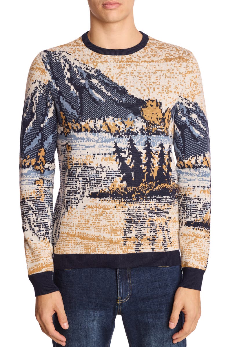 PAISLEY & GRAY Mountain Retreat Crewneck Sweater, Main, color, Mountain Retreat