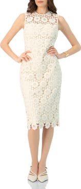 IVONNE Lace Short Dress with Round Neck