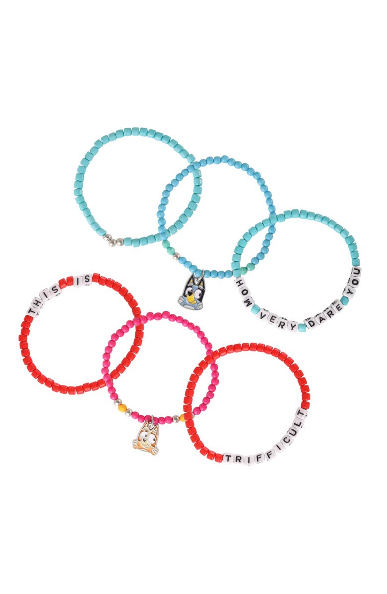 BLUEY Fashion Stretch Bracelet Set, 6 Count, Main, color, Pink/Blue