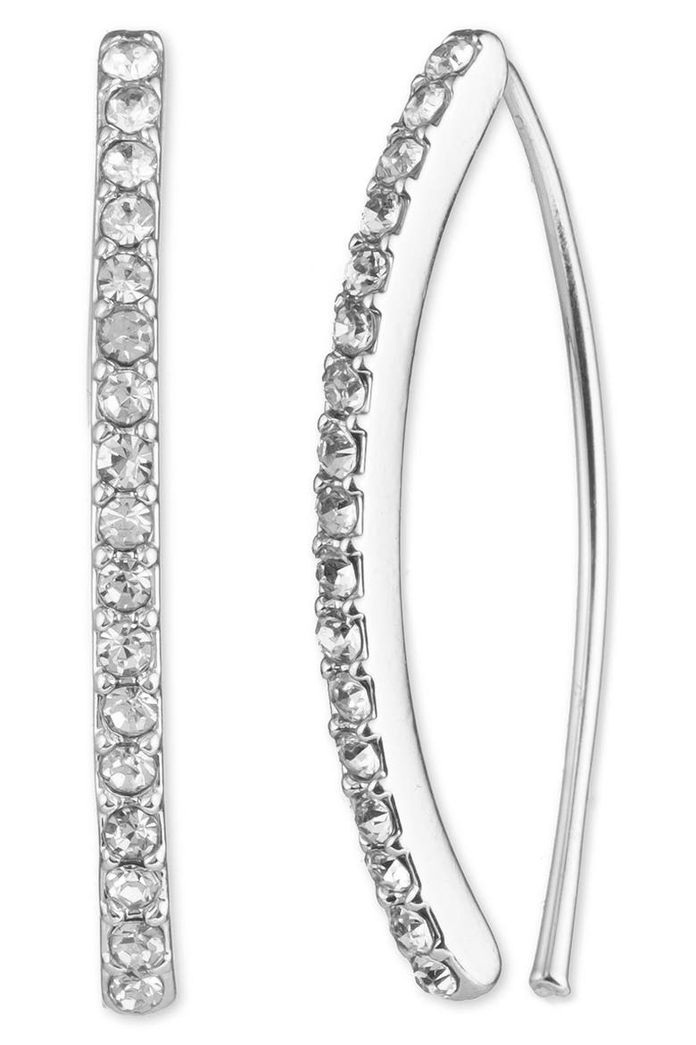Threader Drop Earrings, Main, color, SILVER
