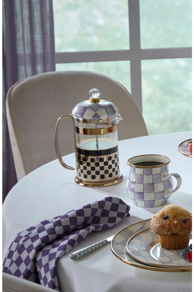 Violet Check French Press, Alternate, color, VIOLET