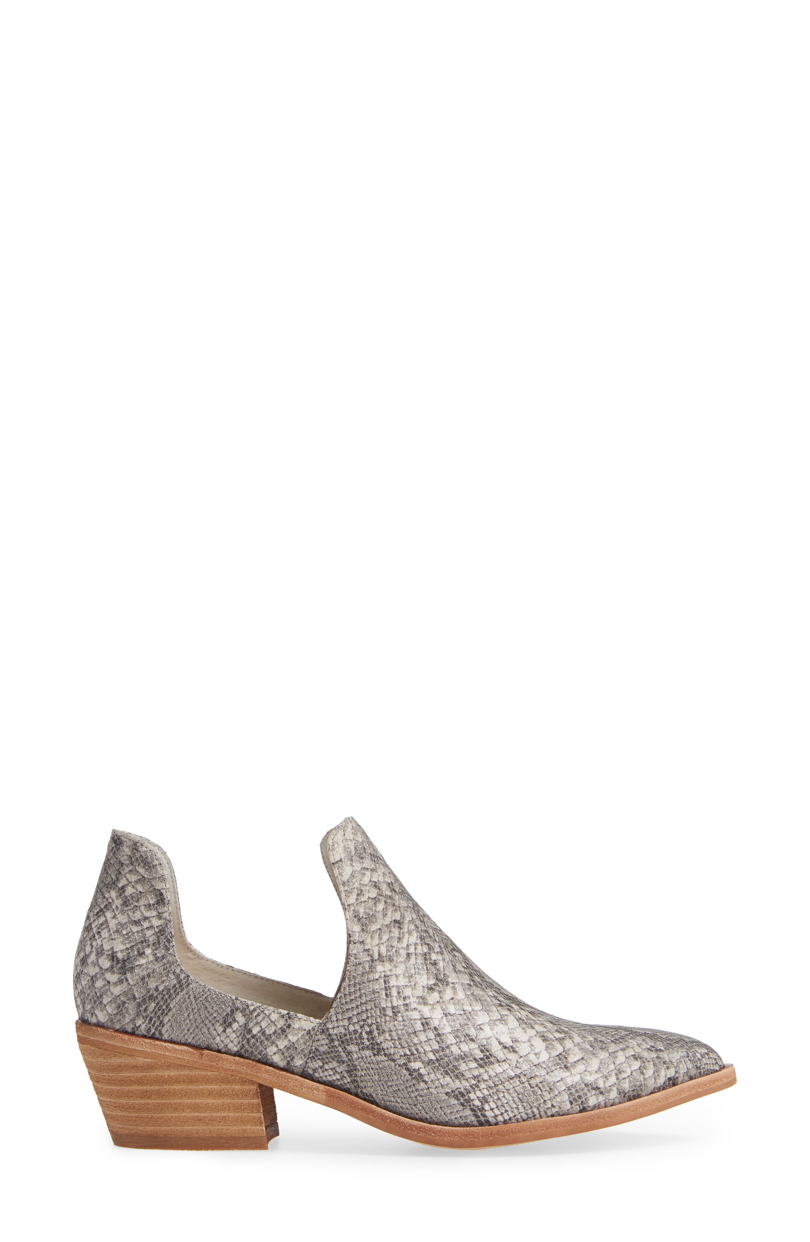 Focus Open Sided Bootie, Alternate, color, WHITE SNAKE PRINT LEATHER