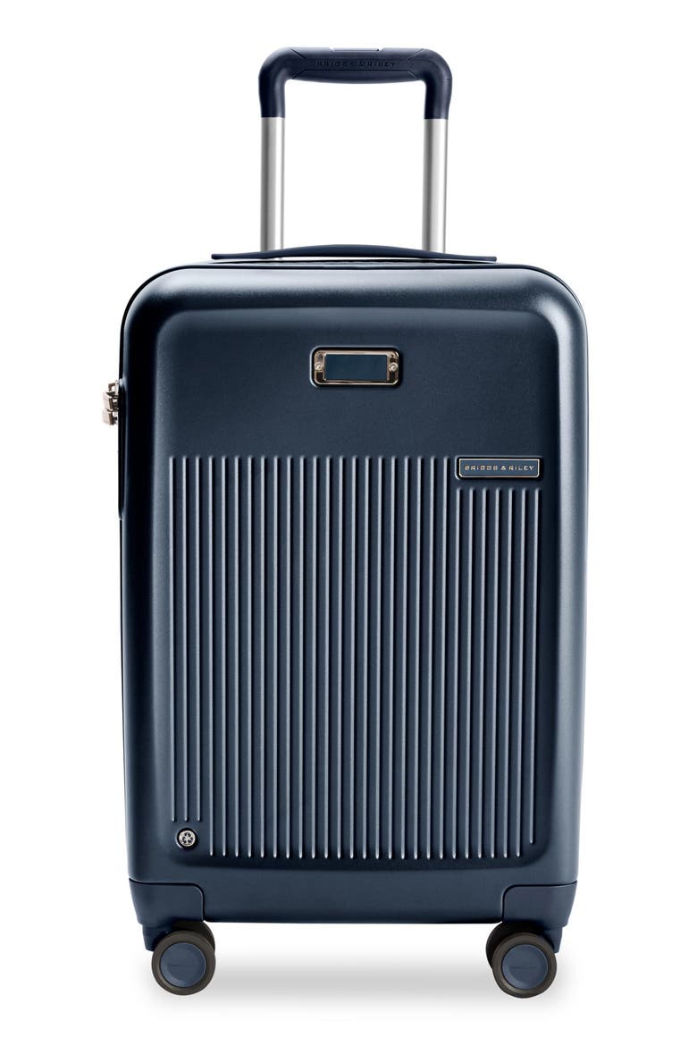 Sympatico Essential 22-Inch Expandable Spinner Carry-On, Main, color, NAVY