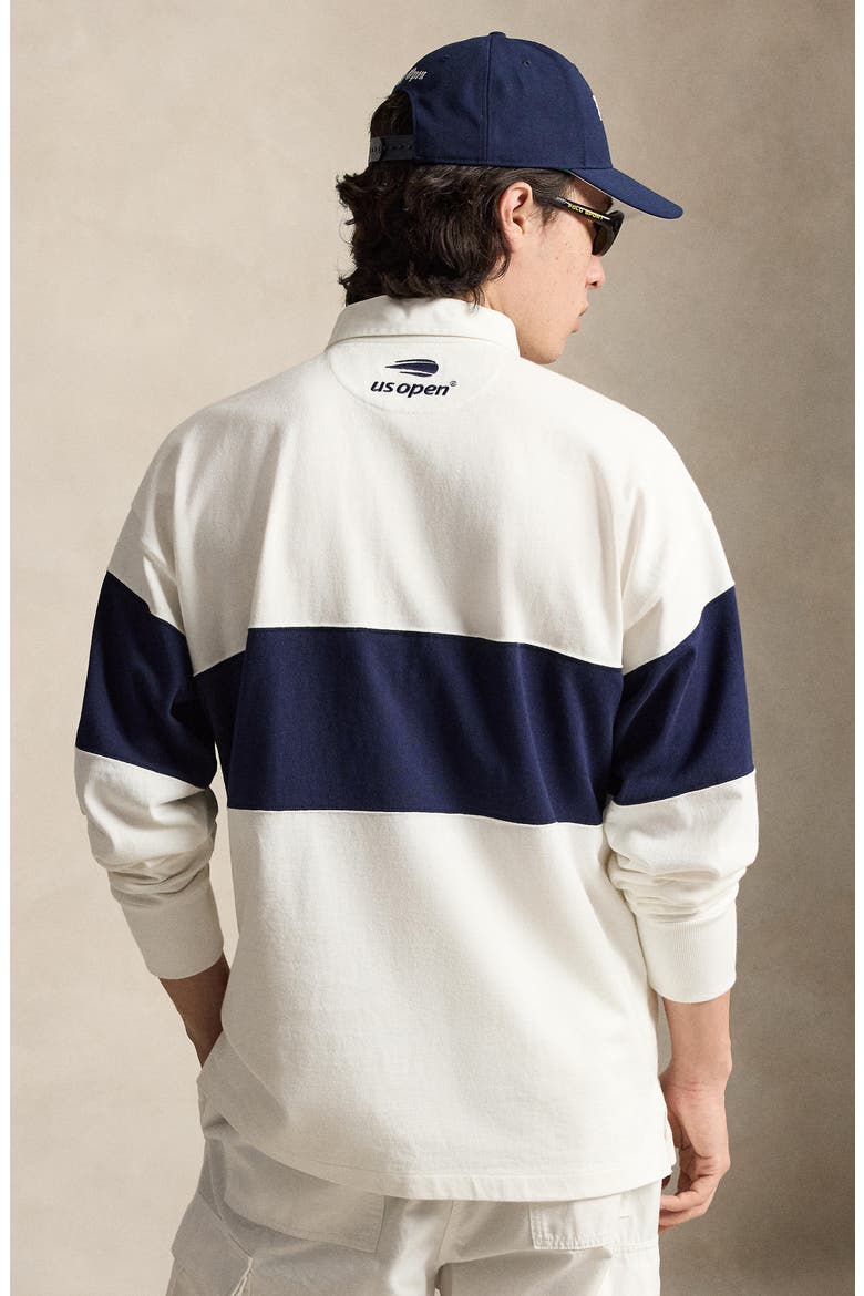 US Open Polo Tennis Long Sleeve Rugby Shirt, Alternate, color, WHITE