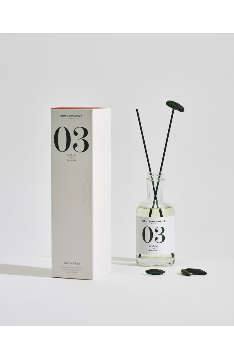 Bon Parfumeur 03 Patchouli Leather Tonka Bean Reed Diffuser, Alternate, color,