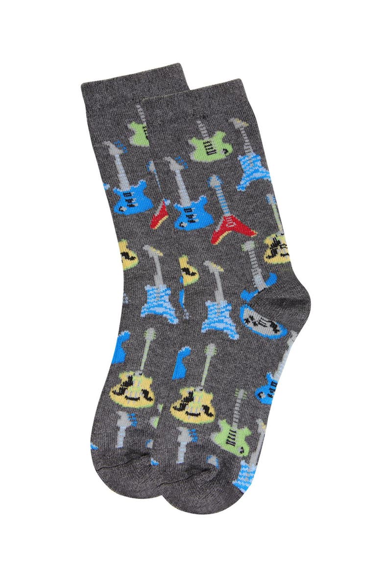Guitar Blend Crew Socks, Alternate, color, Charcoal