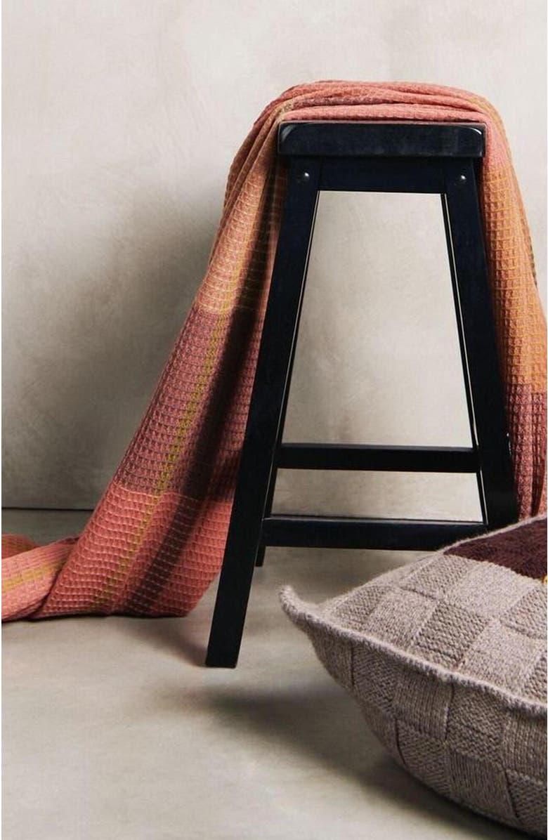Studio Variously Cocoon Merino Waffle Handloom Throw, Alternate, color, Rust