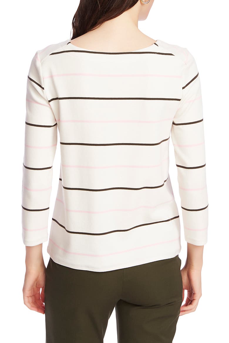Volley Stripe Knit Top, Alternate, color, SOFT ECRU