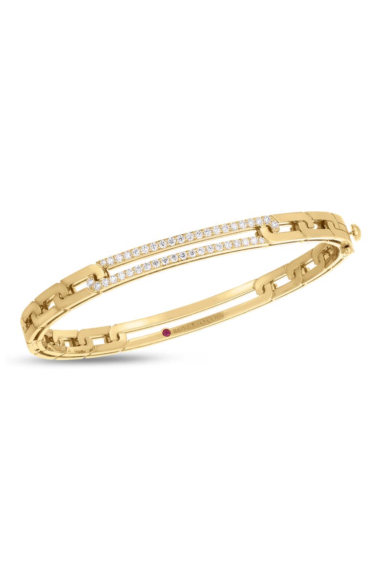 Navarra Diamond Pavé Extended Link Bangle Bracelet, Main, color, YELLOW