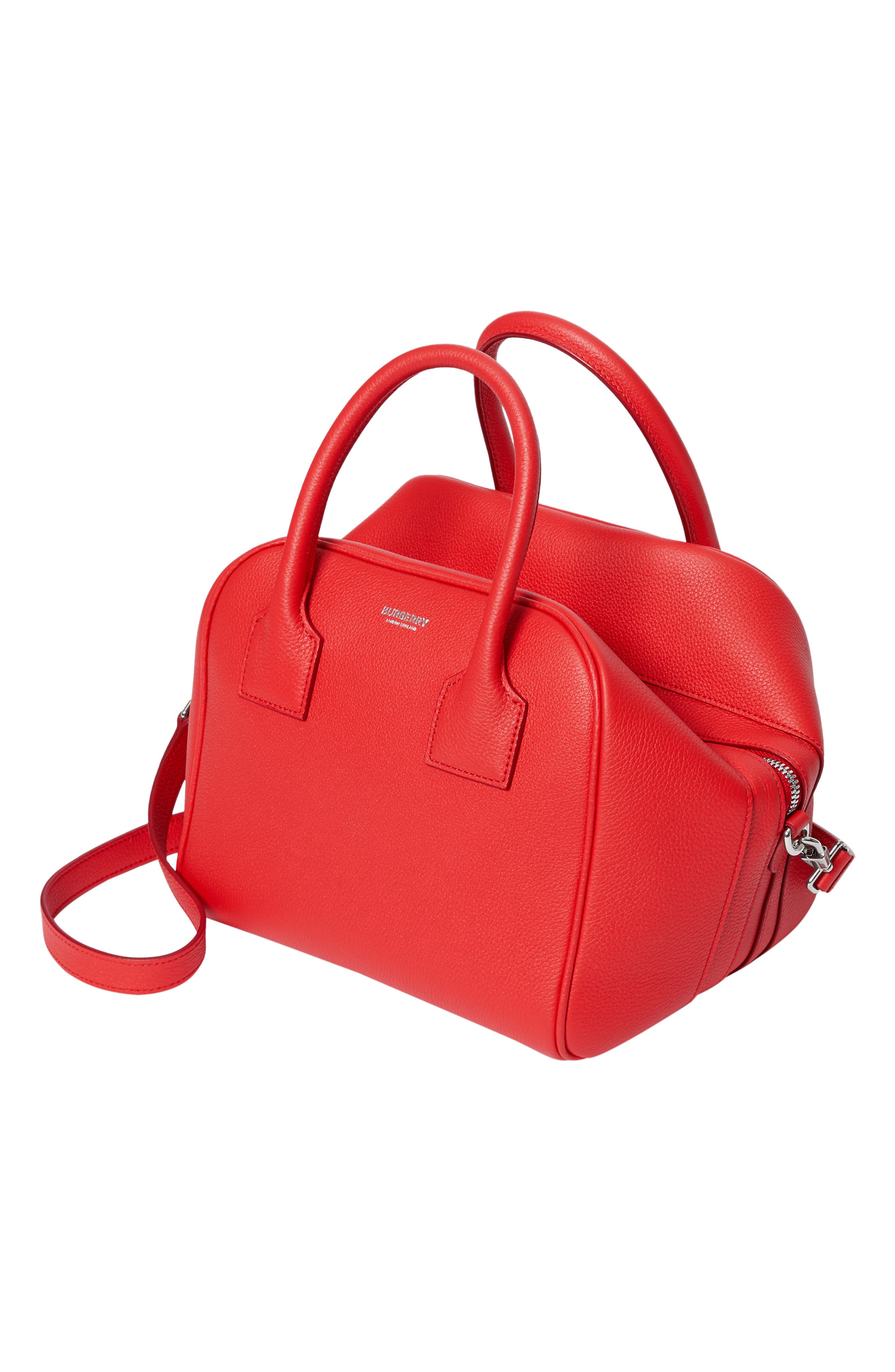 Burberry Small Cube Leather Satchel, Alternate, color, 