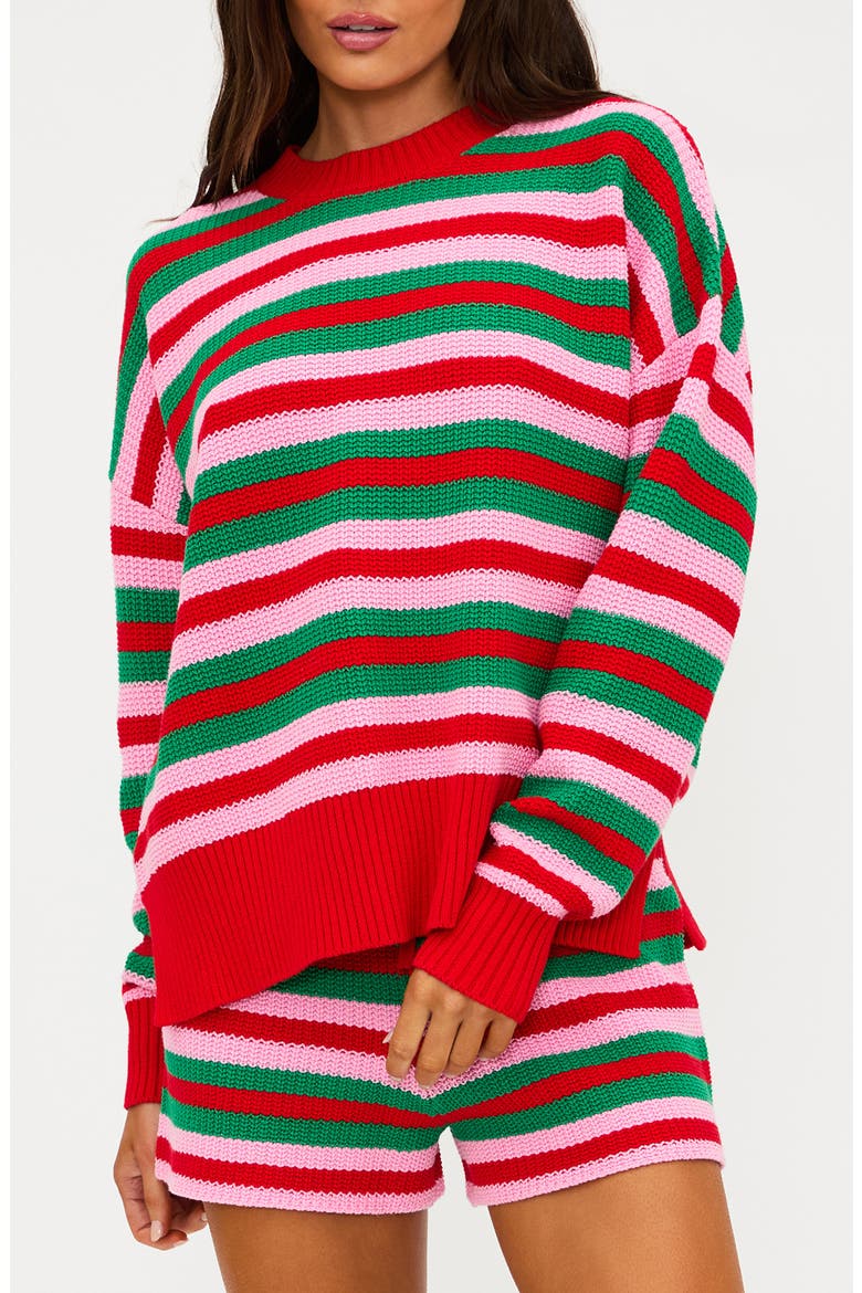 Callie Cotton Sweater, Main, color, RUBY STRIPE