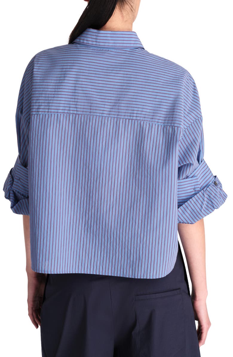 TWP Next Ex Stripe Crop Button-Up Shirt, Alternate, color, 