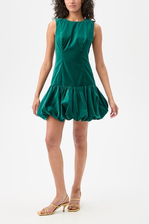 Splendored Bubble Hem Velvet Dress